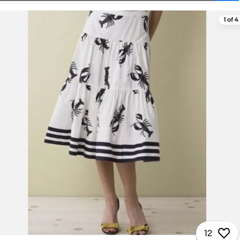 J.Crew cotton lobster print skirt size 2